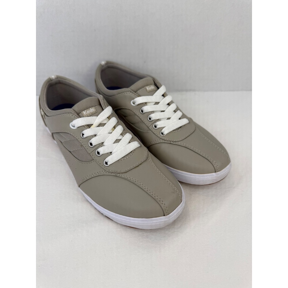 Keds Womens Low Top Sneakers Taupe Beige Mesh Lace Up Ortholite Shoes Size 8.5